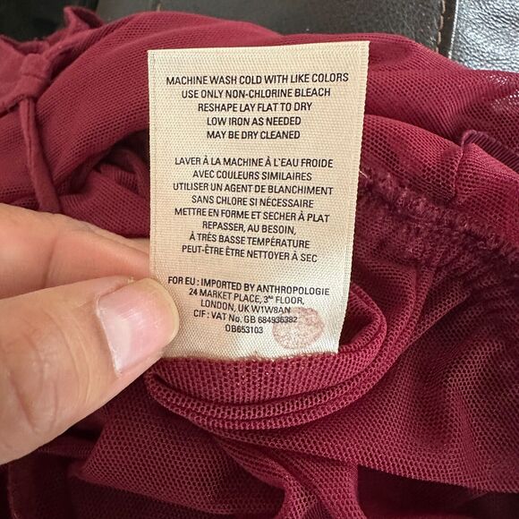 Anthropologie Moulinette Soeurs Size Medium Willa Burgundy Wide-Leg Jumpsuit - Picture 13 of 13